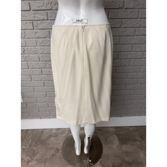 Kasper ASL Women Cream Embroidered Mother of the Bride Skirt Suit Size 12 - Picture 4 of 11